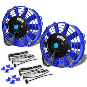 2x Universal 7" Blue Slim Electric Radiator Motor Cooling Fan+Front Mounting-Performance-BuildFastCar