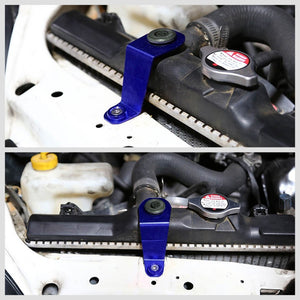 Blue Aluminum Radiator Stay Mount Bracket+Fender Washer For Honda 92-97 Civic-Cooling Systems-BuildFastCar