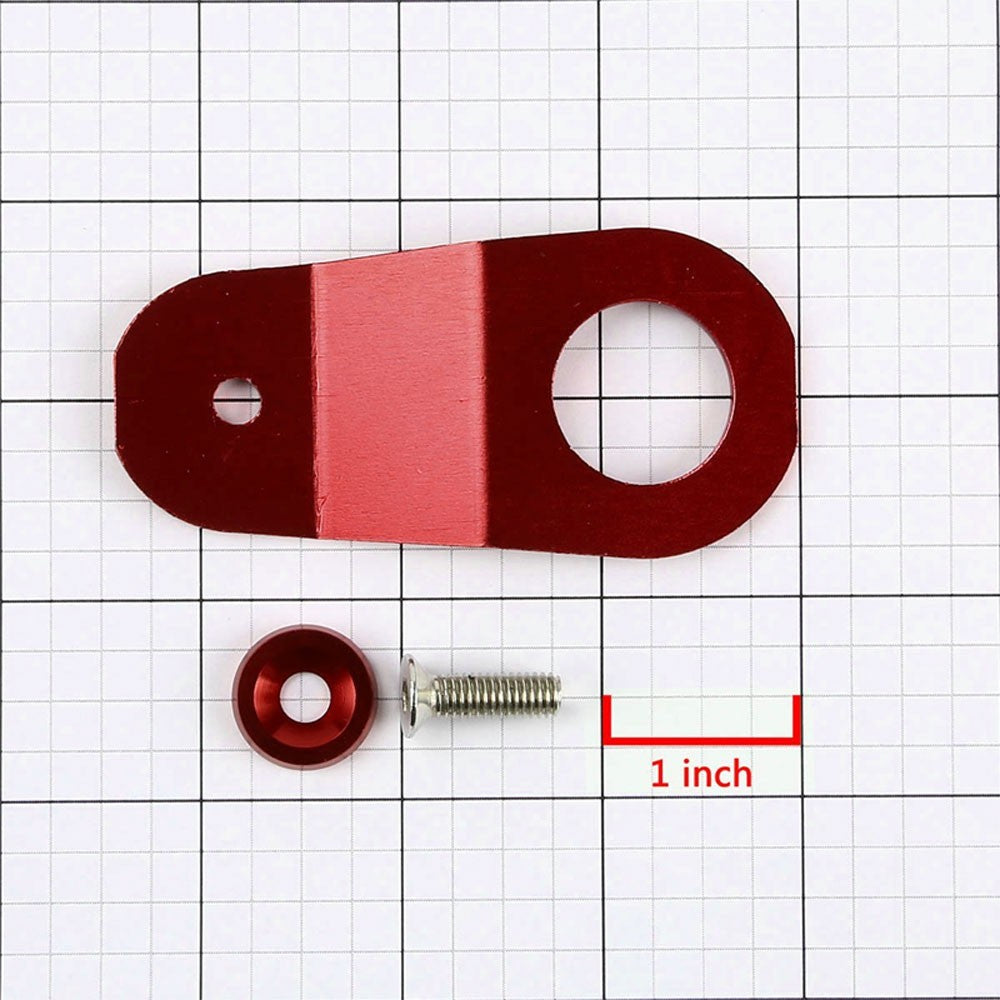 Red Aluminum Radiator Stay Mount Bracket+Fender Washer For Honda 96-00 Civic-Cooling Systems-BuildFastCar