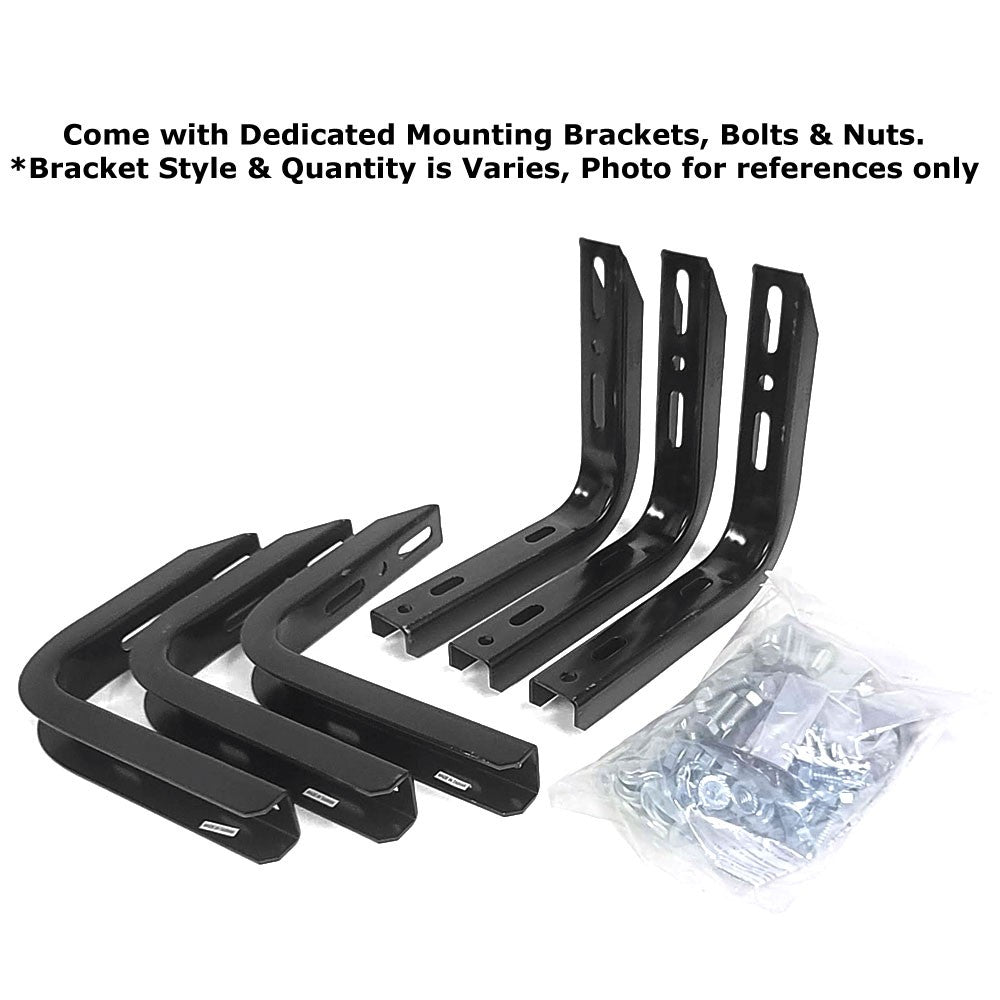 87" Oval Black Nerf Bar Running Board Step 10387 For 15-21 Ford F-150 Crew Cab