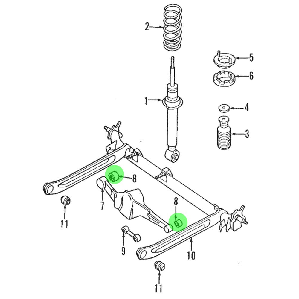 Rocar 2PCS (Driver & Passenger Side) Rear Lateral Link Bushing For 00-06 Sentra