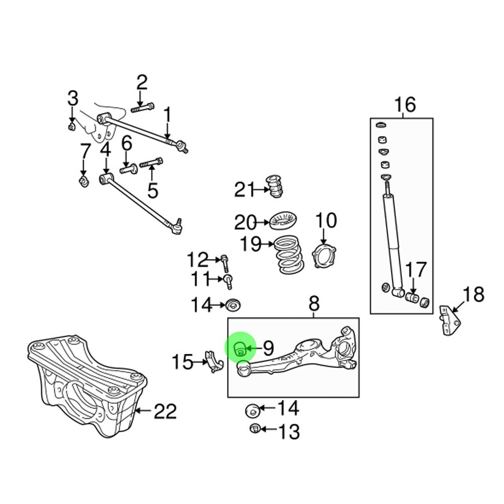 Rocar RC-666380 2PCS (Left &Right Side) Rear Trailing Arm