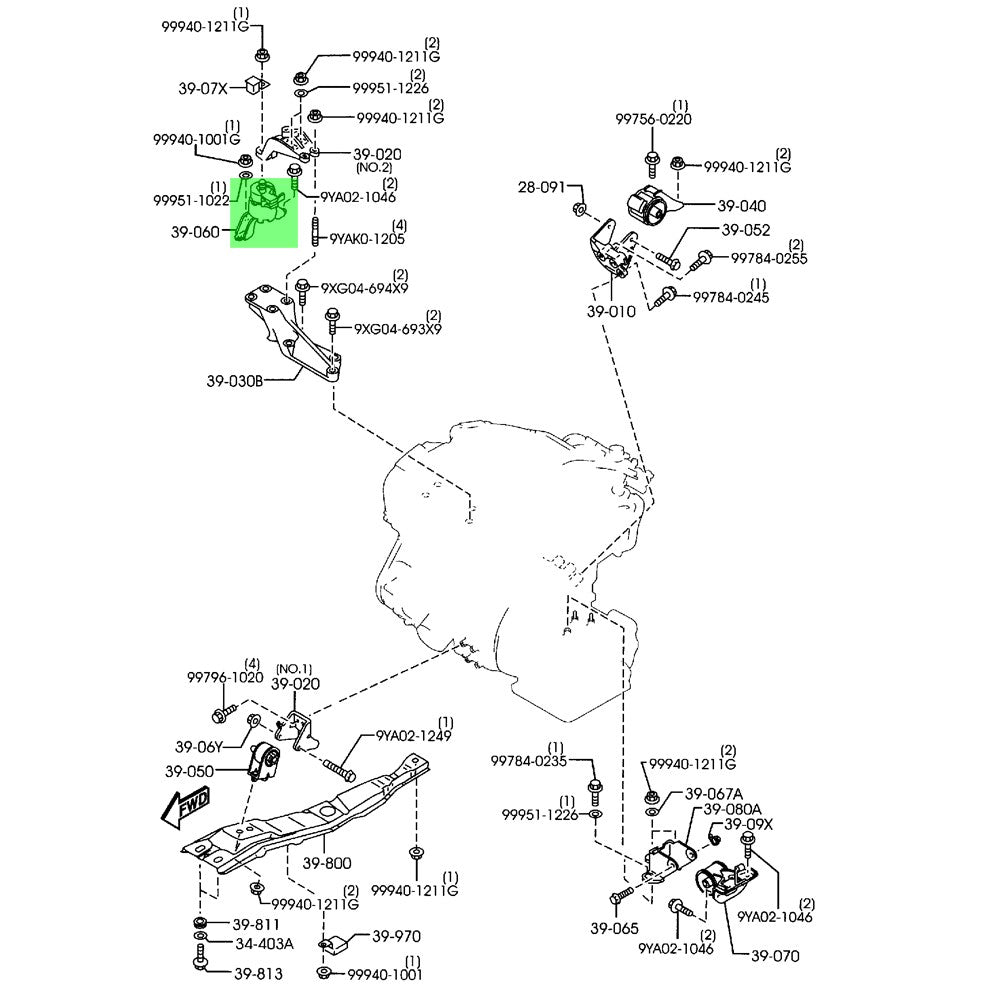 Rocar RC-EM0022A Engine Mount (Passenger Side) RC-EM0022A