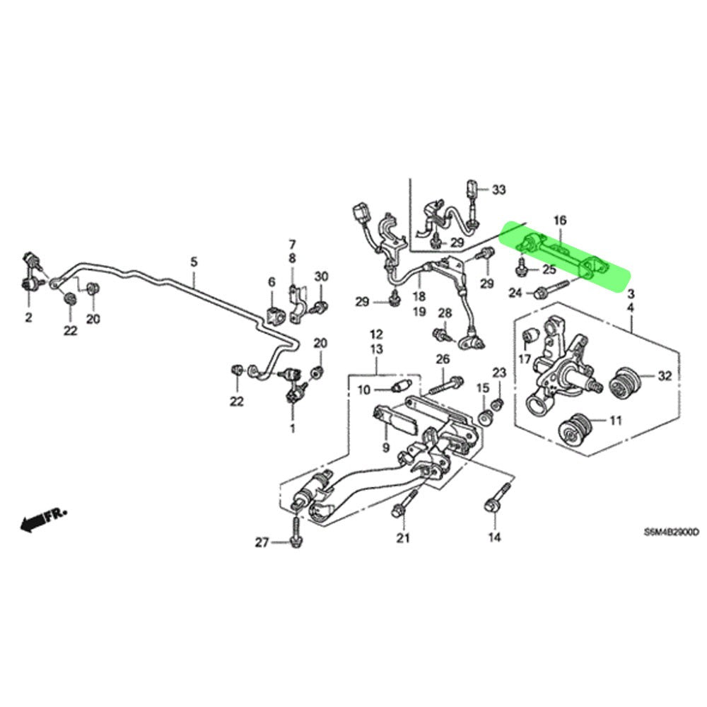 Rocar L+R Rear Upper Control Arm For 02-06 RSX DC5 / 01-05 Civic 2/4DR EM ES