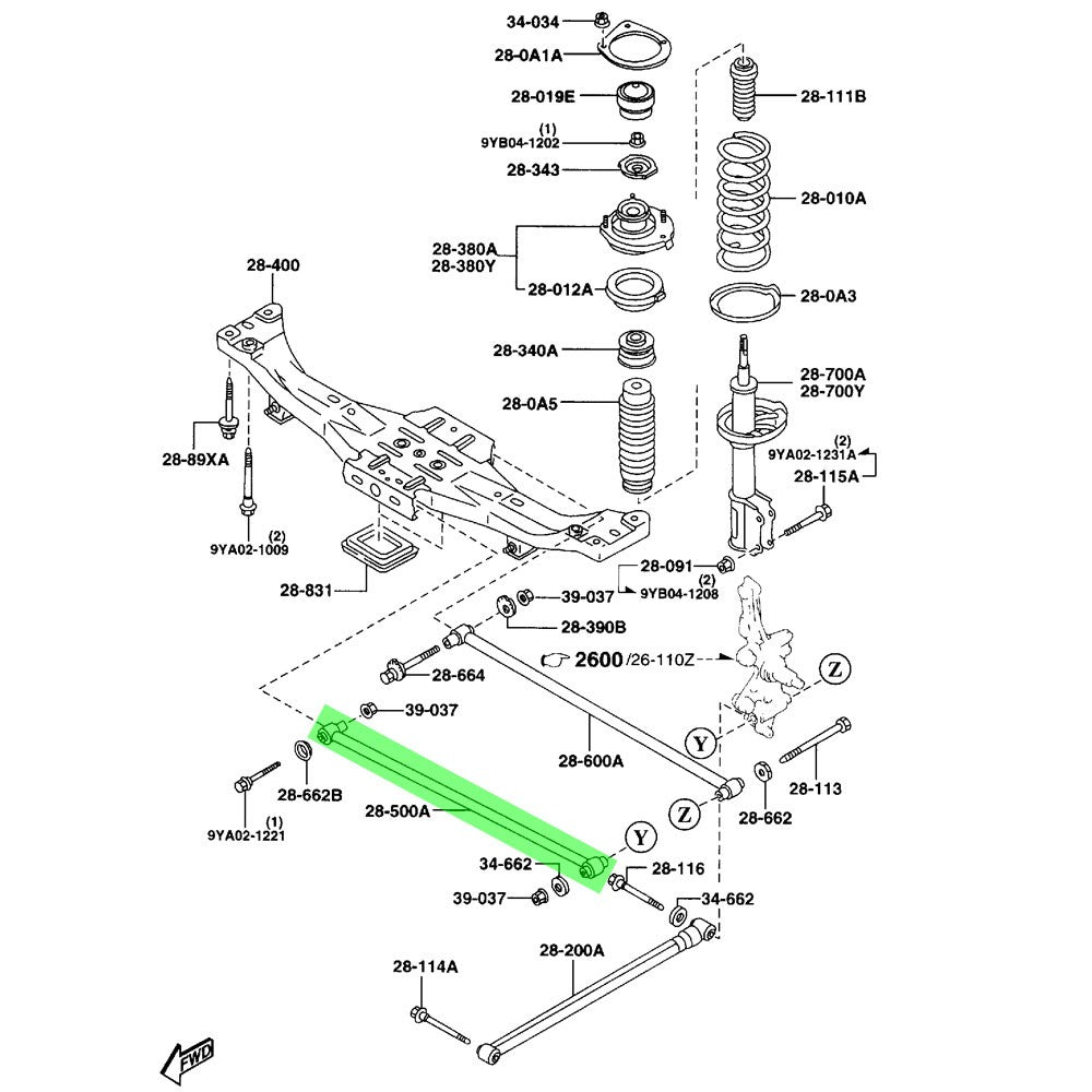 Rocar RC-RCA0024 Rear (Front Side) Lateral Arm RC-RCA0024