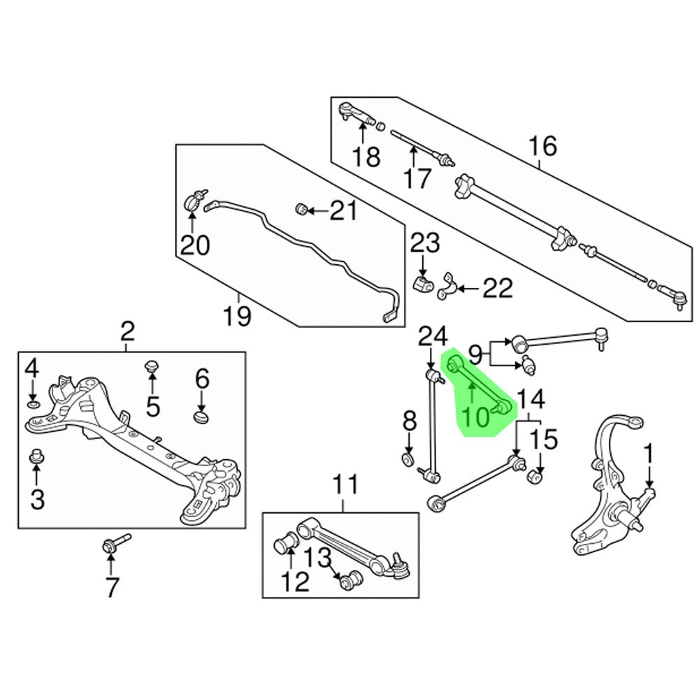 Rocar Black OE-Style Rear Upper Lateral Arm Link Bar For 95-02 Mazda Millenia