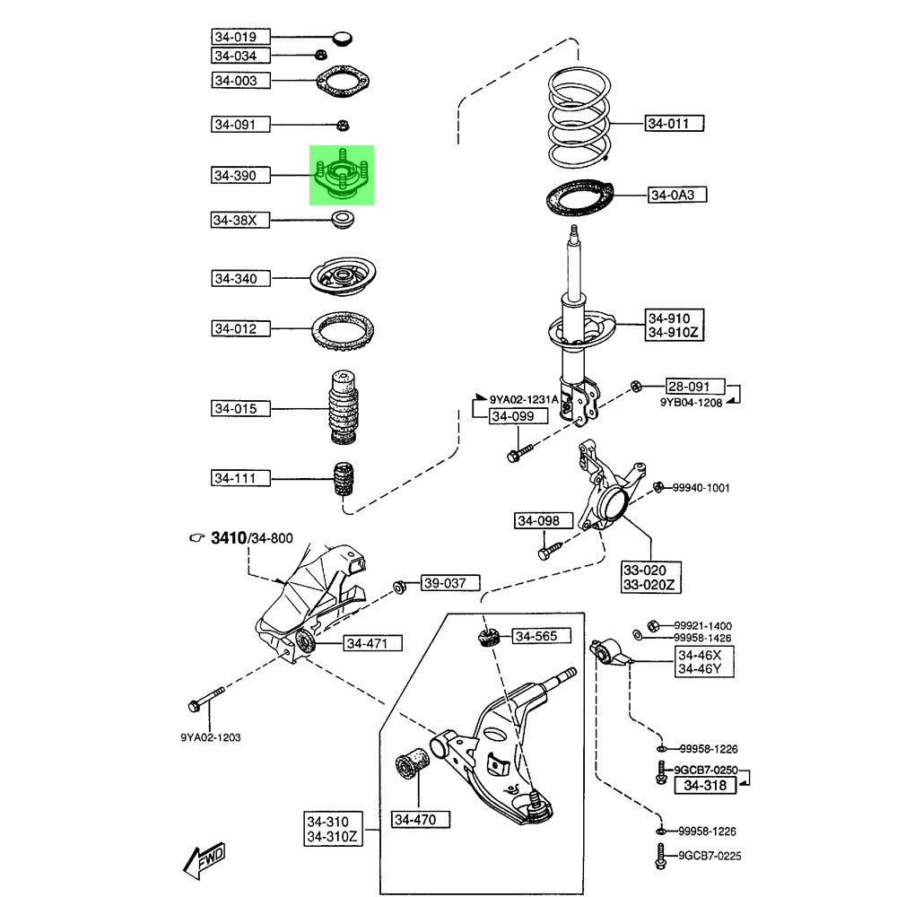 Rocar RC-SM0032 Front Left+Right Shocks Strut Mount RC-SM0032
