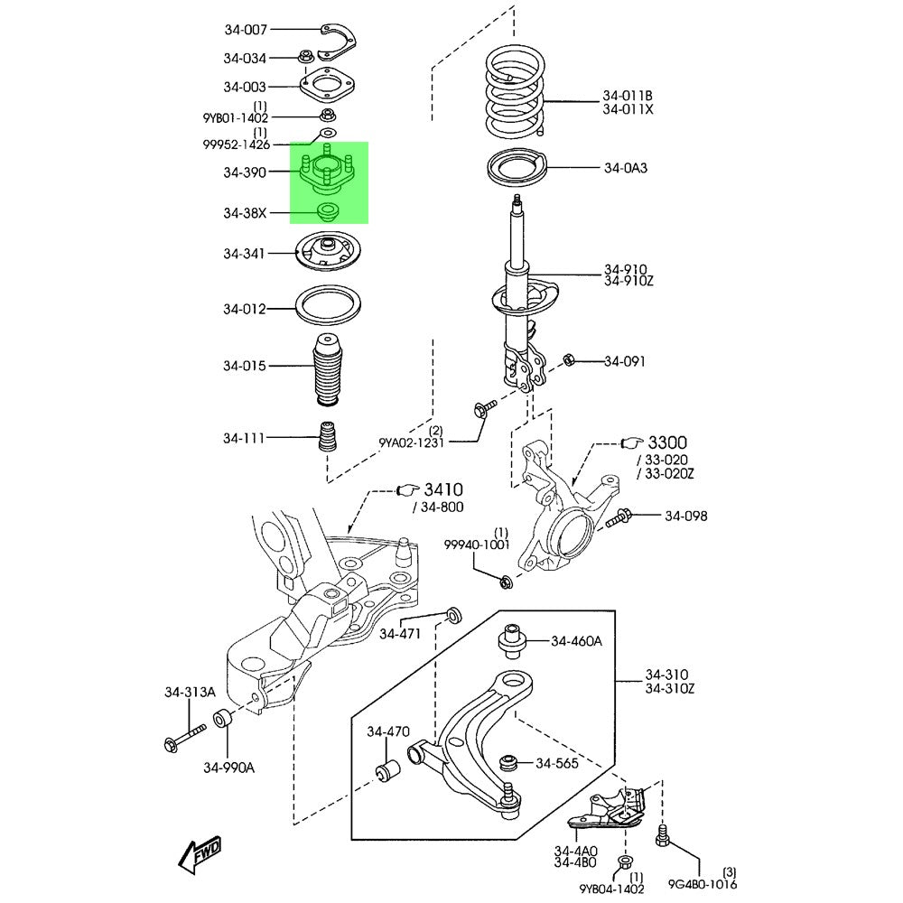 Rocar RC-SM0040K Front Left+Right Shocks Strut Mount with Bearing RC-SM0040K