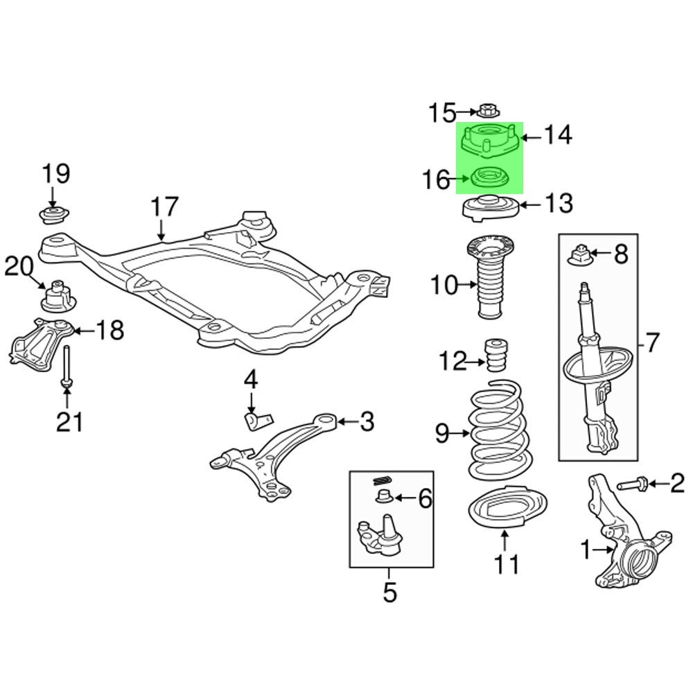 Rocar RC-SM0069K Front Left+Right Shocks Strut Mount with Bearing RC-SM0069K