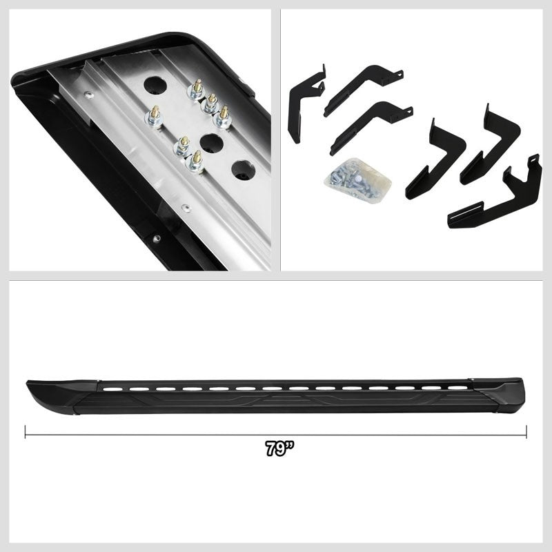 Black Factory Style Running Board Nerf Bar 05-22 Toyota Tacoma Crew Cab BFC-OE-013