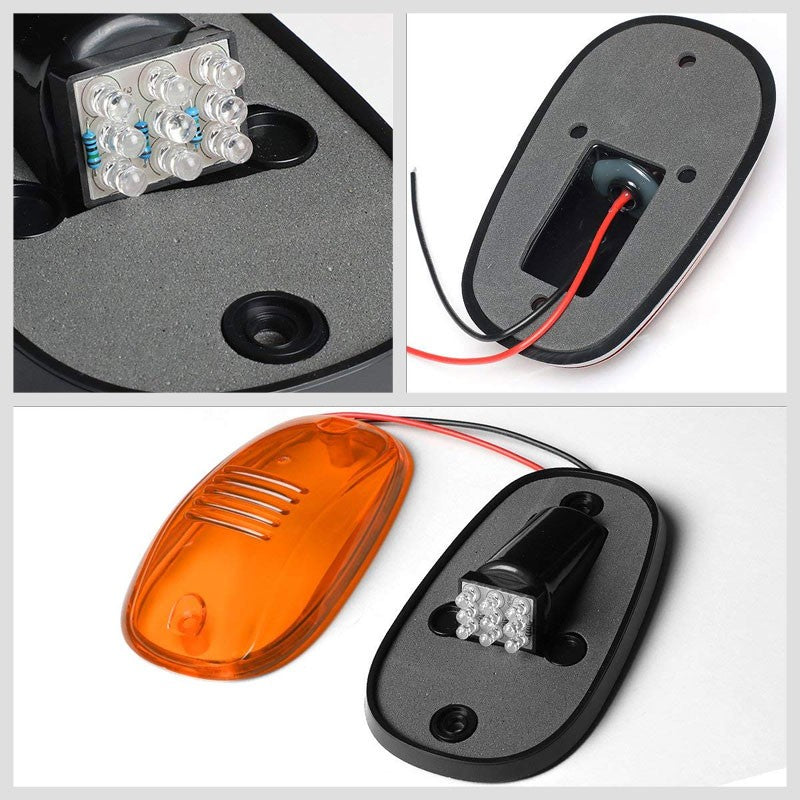 5PCs Amber Lens LED Cab Roof Top Marker Light Running Lamp Cover For 02-08 Ram-Exterior-BuildFastCar
