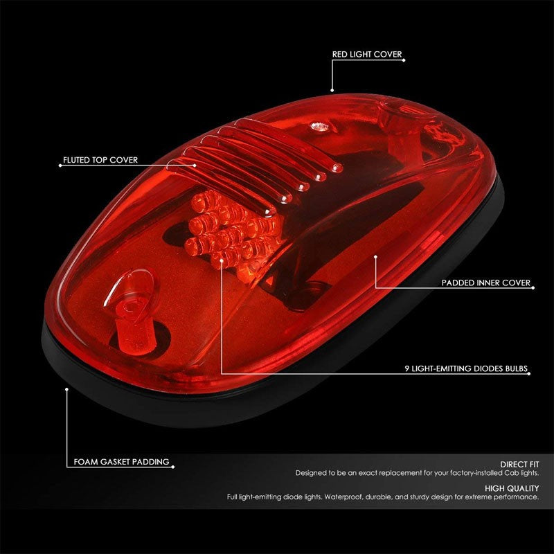 5PCs Red Lens Amber LED Cab Roof Top Marker Light Running Lamp For 02-08 Ram-Exterior-BuildFastCar