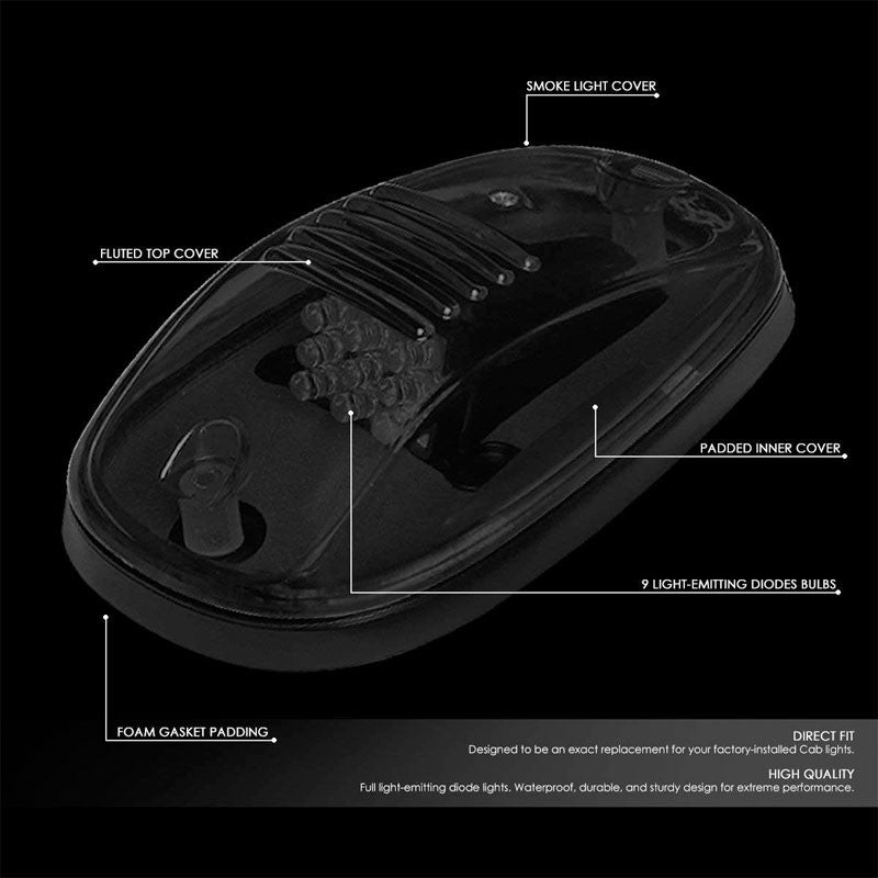 5PCs Smoke Lens Amber LED Cab Roof Top Marker Light Running Lamp For 02-08 Ram-Exterior-BuildFastCar