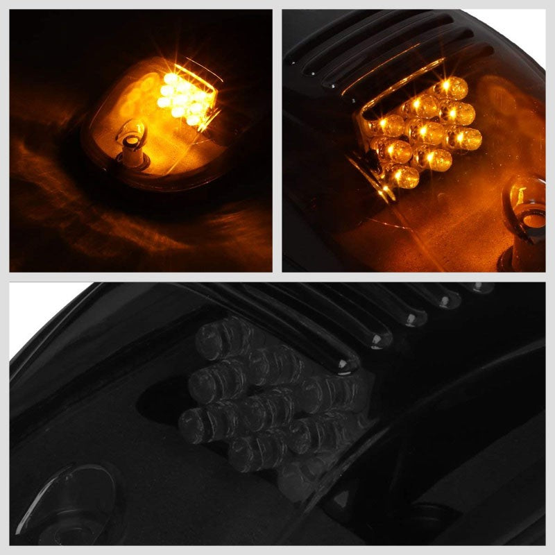 5PCs Smoke Lens Amber LED Cab Roof Top Marker Light Running Lamp For 02-08 Ram-Exterior-BuildFastCar