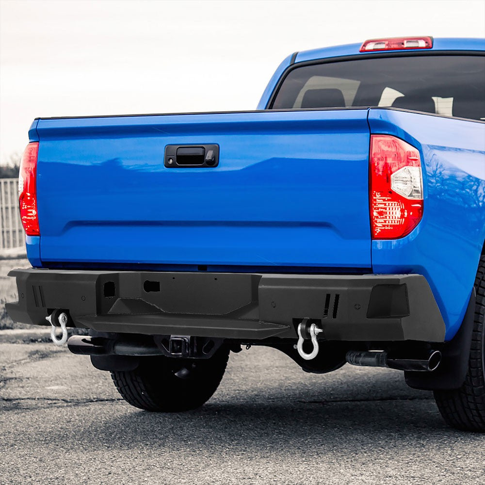 Black Steel Off Road Heavy Duty Rear Bumper For 14-19 Toyota Tundra V6/V8 DOHC