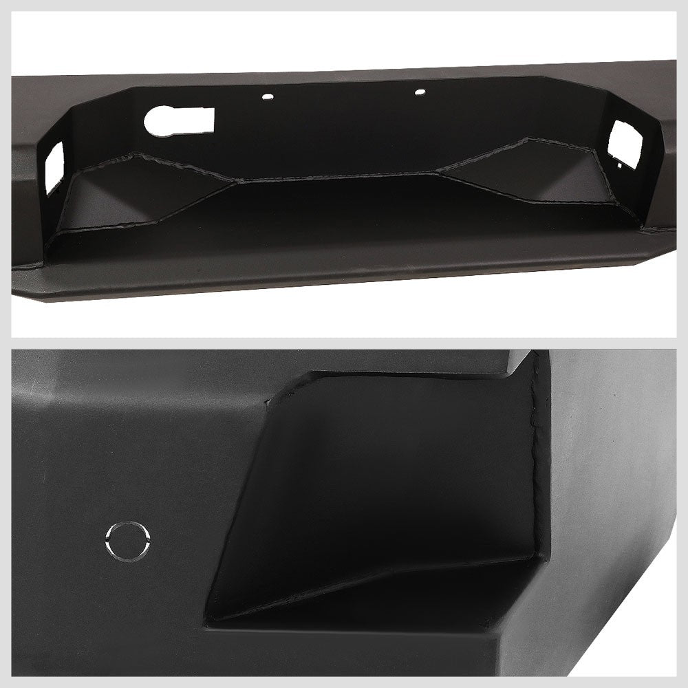 Black Steel Off Road Heavy Duty Rear Bumper For 14-19 Toyota Tundra V6/V8 DOHC