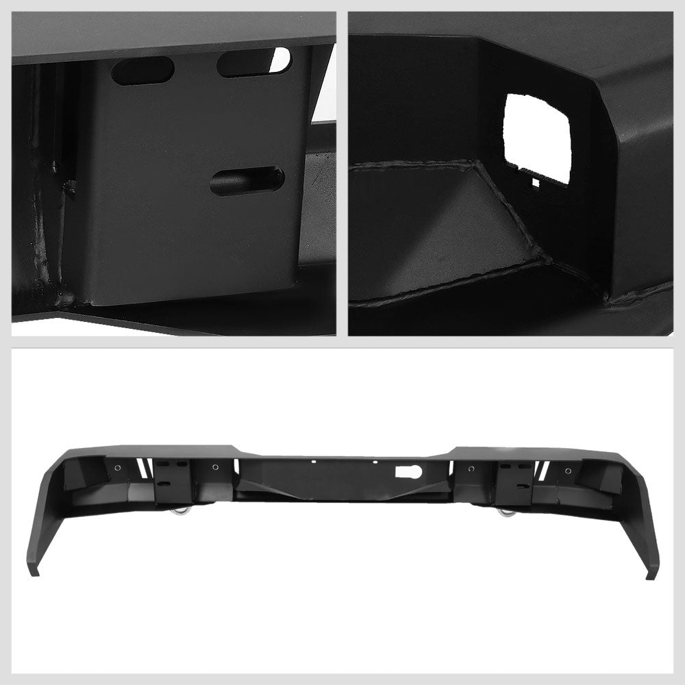 Black Steel Off Road Heavy Duty Rear Bumper For 14-19 Toyota Tundra V6/V8 DOHC