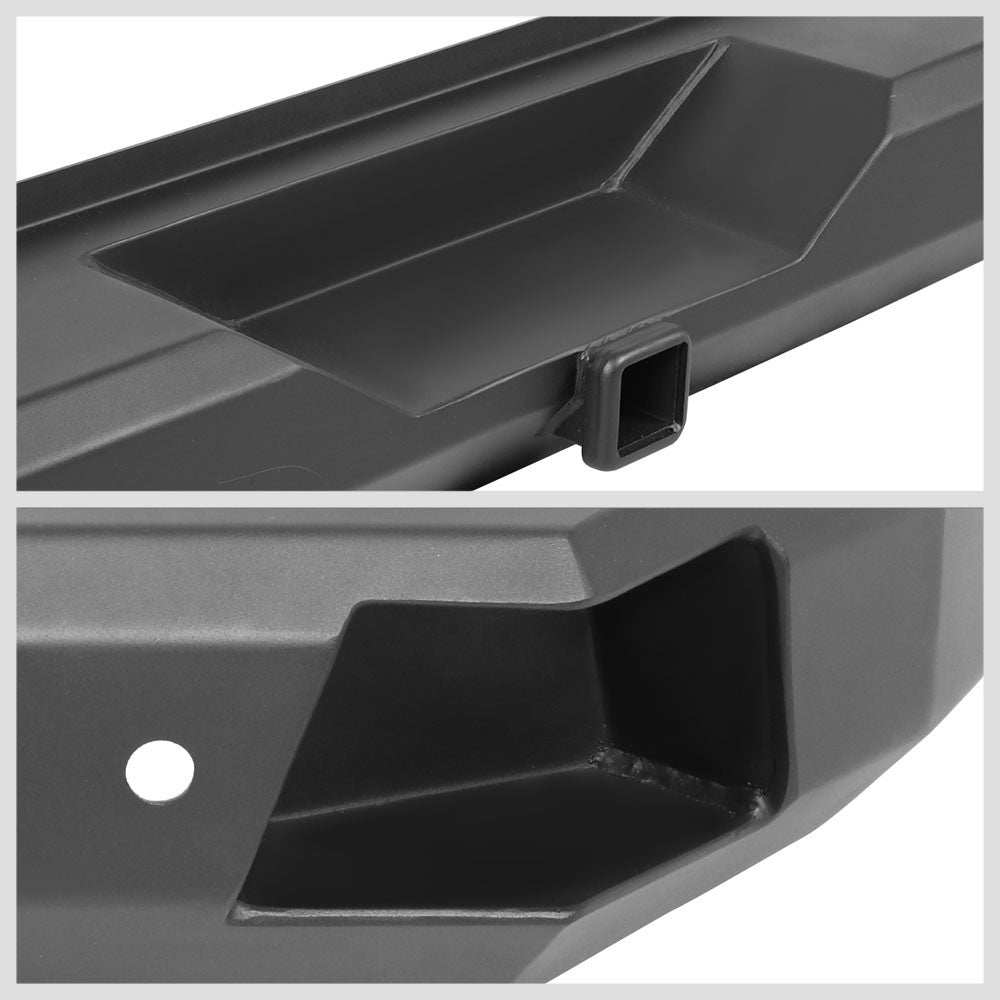 Black Steel Off Road Heavy Duty Rear Bumper For 18-19 Jeep Wrangler 2.0L/3.6L