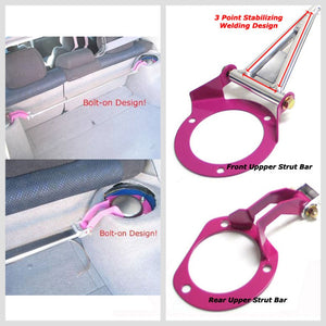 Manzo Front+Rear Upper Strut Tower Brace Bars for Subaru 02-07 Impreza WRX STI-Strut Bar & Parts-BuildFastCar