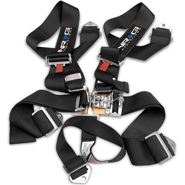 NRG SBH-5PCBK 5-Point Latch Link Black SFI 16.1 Racing Seat Belt Harness-Seats &amp; Components-BuildFastCar