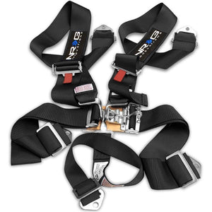 NRG SBH-5PCBK 5-Point Latch Link Black SFI 16.1 Racing Seat Belt Harness-Seats & Components-BuildFastCar
