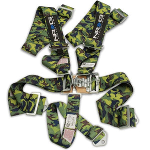 NRG SBH-5PCCAMO 5-Point Latch Link Green Camo SFI 16.1 Racing Seat Belt Harness-Seats & Components-BuildFastCar
