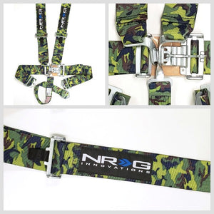 NRG SBH-5PCCAMO 5-Point Latch Link Green Camo SFI 16.1 Racing Seat Belt Harness-Seats & Components-BuildFastCar