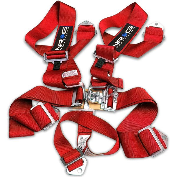 NRG SBH-5PCRD 5-Point Latch Link Red SFI Approved 16.1 Racing Seat Belt Harness-Seats & Components-BuildFastCar