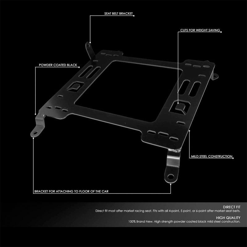 2x Steel Racing Seat Base Mounting Bracket Adapter For 08-17 Lancer Evolution