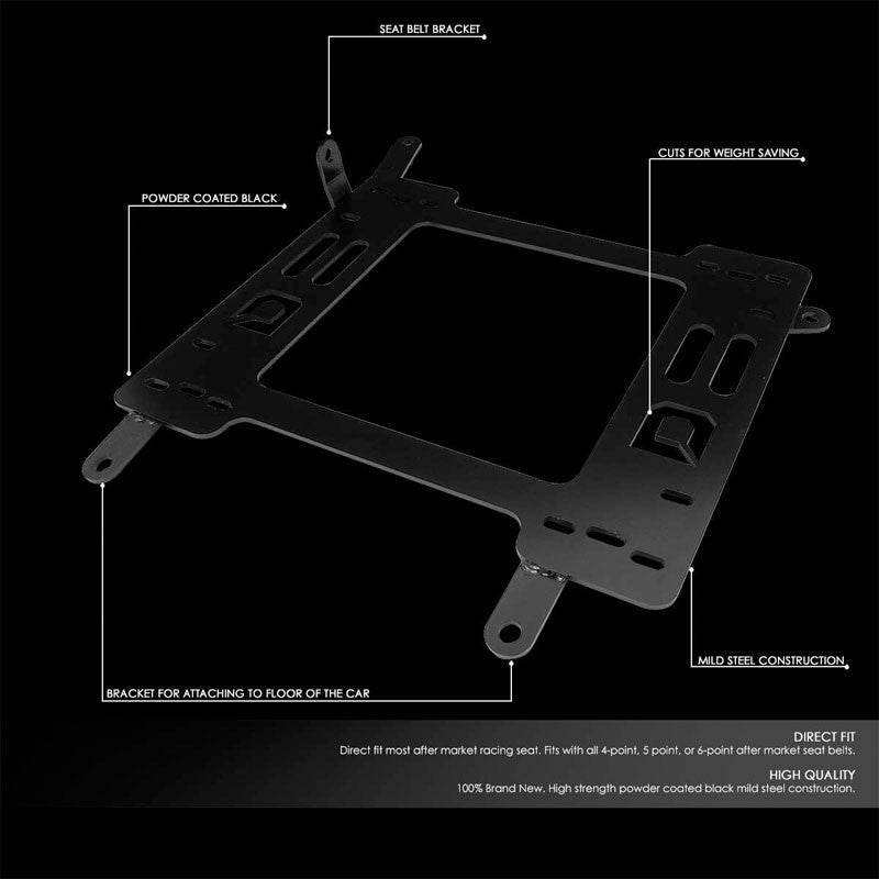 2x Mild Steel Racing Seat Base Mounting Bracket Adapter For 11-18 Ford Focus