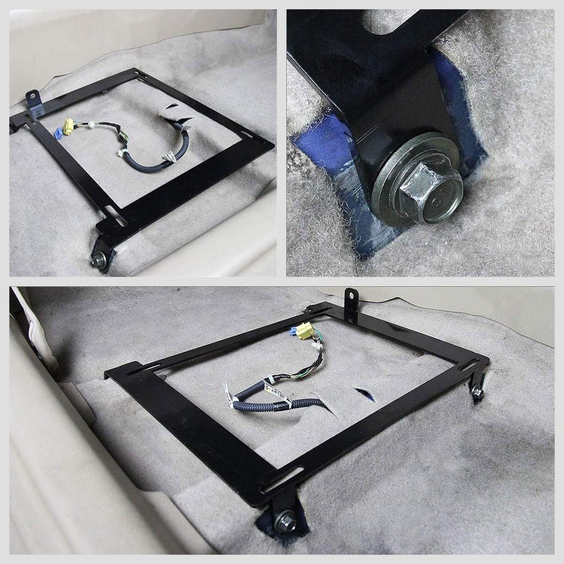 2x Mild Steel Bucket Racing Seat Low Base Mounting Bracket For 01-05 Civic EM/ES