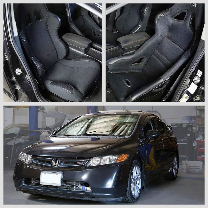 2x Mild Steel Bucket Racing Seat Low Base Mounting Bracket For 06-11 Civic FG/FA