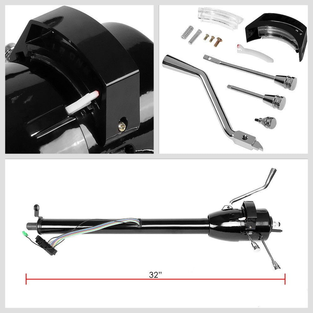 32" Black AT (Column Shift) Tilt Steering Column For 55-59 Chevy GM Hot Rod