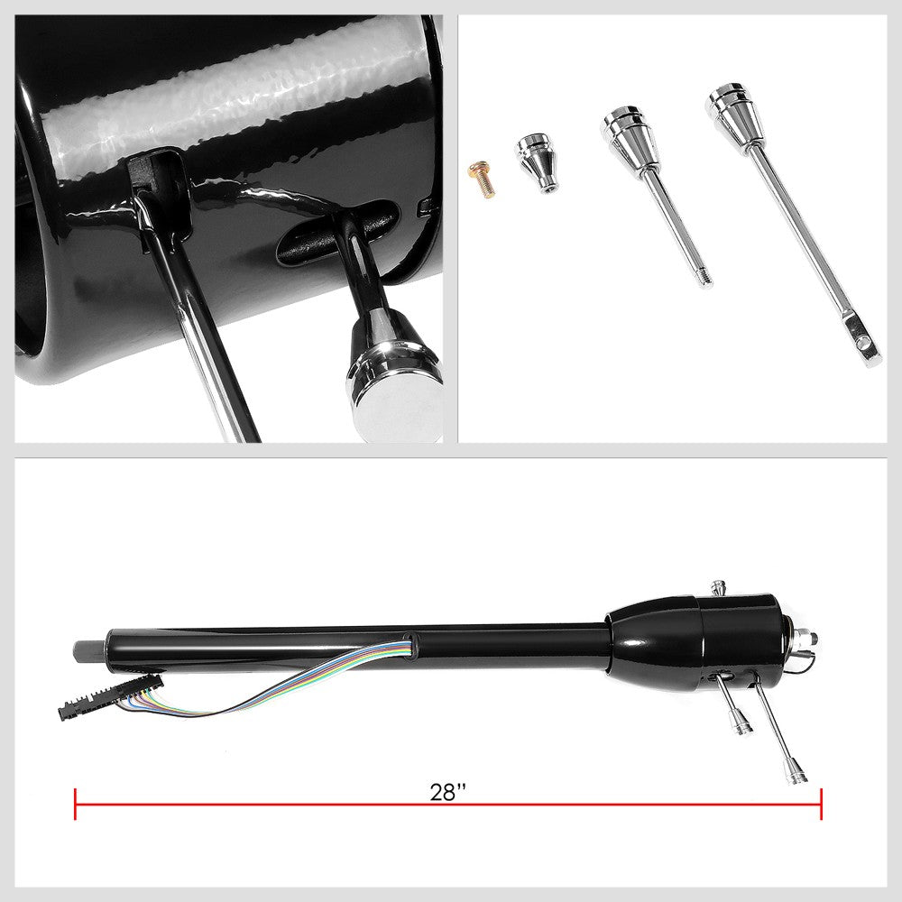 28" Black MT (Floor Shift) Tilt Steering Column 2"DIA For 55-59 Chevy GM Hot Rod