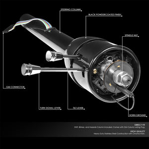 32" Black MT (Floor Shift) Tilt Steering Column 2"DIA For 55-59 Chevy GM Hot Rod