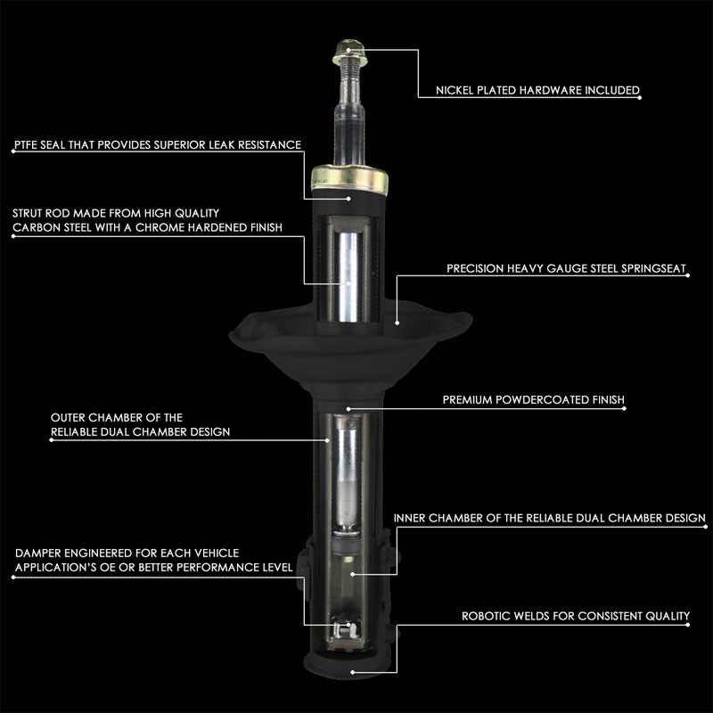 Front Pair OE Style Struts Shock Coil Springs Assembly Kit For 00-05 Ford Focus-Shock Absorbers Parts-BuildFastCar