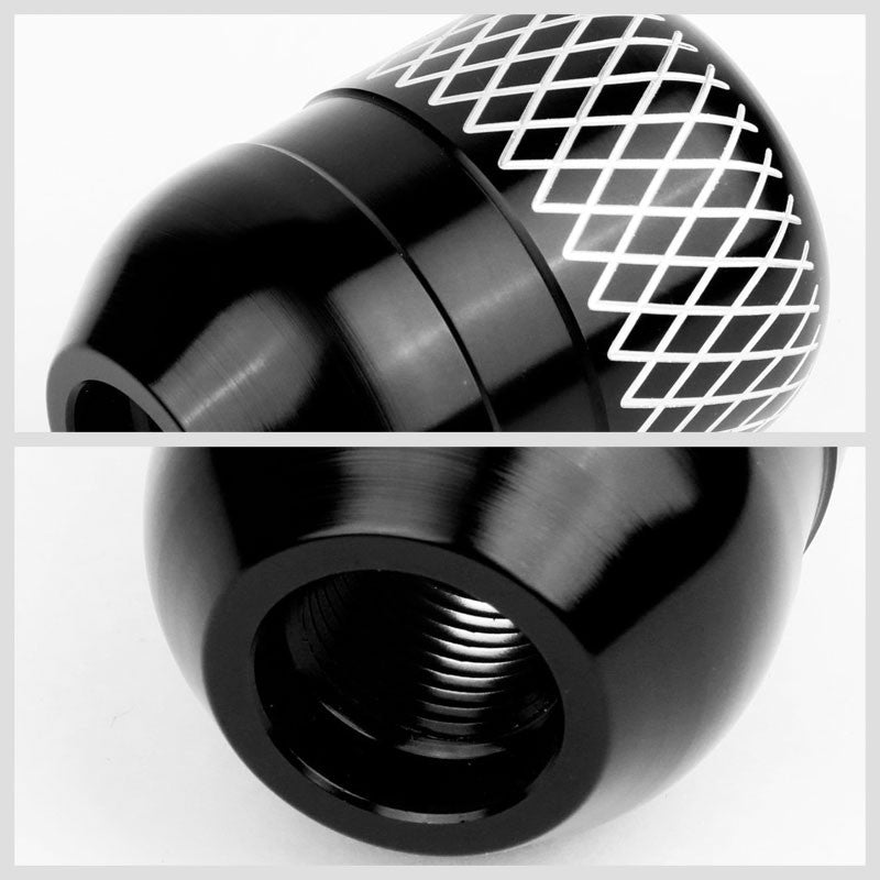 Black/White Netted Short Throw Shifter+Shift Knob For 89-98 Nissan 240SX S13 S14-Shifter Components-BuildFastCar-BFC-SHT-NS13+SHIFTKNOB-NET5SP-T1-BK