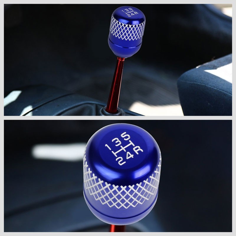 Megan Short Shifter+Blue Net/White 5-Speed Knob For 93-95 Mazda RX-7 FD35 MT-Shifter Components-BuildFastCar