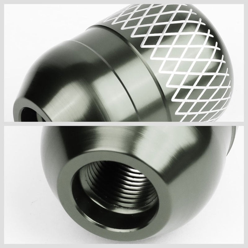 Gunmetal/White Netted 5S Short Throw Shifter+Shift Knob For 89-98 240SX S13 S14-Shifter Components-BuildFastCar-BFC-SHT-NS13+SHIFTKNOB-NET5SP-T1-GM