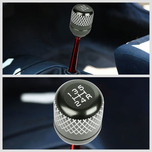 Gunmetal/White Netted 5S Short Throw Shifter+Shift Knob For 89-98 240SX S13 S14-Shifter Components-BuildFastCar-BFC-SHT-NS13+SHIFTKNOB-NET5SP-T1-GM