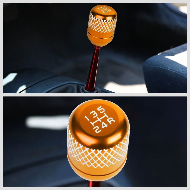 Megan Short Shifter+Orange Net/White 5-Speed Knob For 93-95 Mazda RX-7 FD35 MT-Shifter Components-BuildFastCar