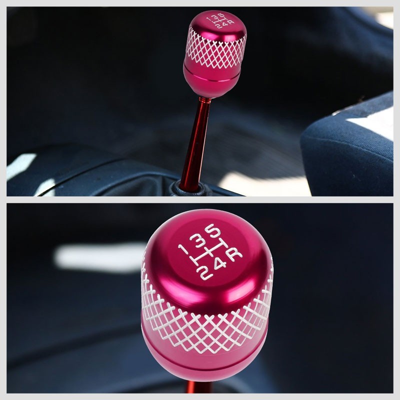 Megan Short Shifter+Pink Net/White 5-Speed Knob For 93-95 Mazda RX-7 FD35 MT-Shifter Components-BuildFastCar