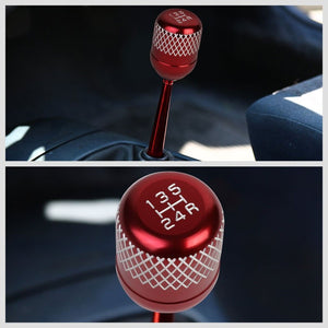Red/White Netted Short Throw Shifter+Shift Knob For 89-98 Nissan 240SX S13 S14-Shifter Components-BuildFastCar-BFC-SHT-NS13+SHIFTKNOB-NET5SP-T1-RD