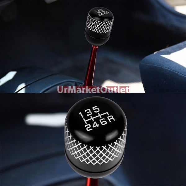 Megan Short Shifter+Black Net/White 6-Speed Knob For 03-08 Nissan 350Z Z33 MT-Shifter Components-BuildFastCar