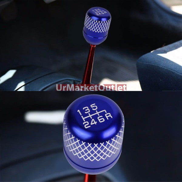 Megan Short Shifter+Blue Net/White 6-Speed Knob For 03-08 Nissan 350Z Z33 MT-Shifter Components-BuildFastCar