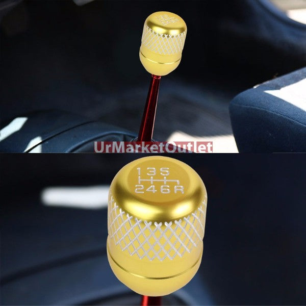 Megan Short Shifter+Gold Net/White 6-Speed Knob For 03-08 Nissan 350Z Z33 MT-Shifter Components-BuildFastCar