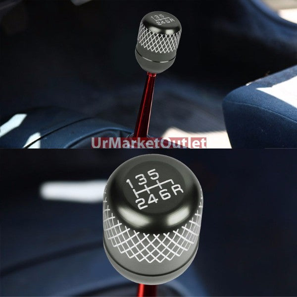 Megan Short Shifter+Gunmetal Net/White 6-Speed Knob For 03-08 Nissan 350Z Z33 MT-Shifter Components-BuildFastCar