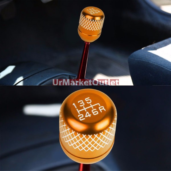 Megan Short Shifter+Orange Net/White 6-Speed Knob For 03-08 Nissan 350Z Z33 MT-Shifter Components-BuildFastCar