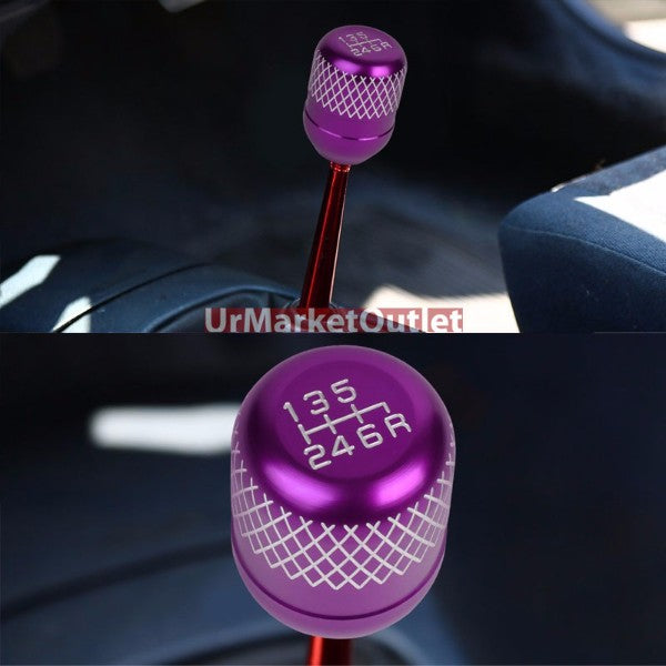 Megan Short Shifter+Purple Net/White 6-Speed Knob For 03-08 Nissan 350Z Z33 MT-Shifter Components-BuildFastCar
