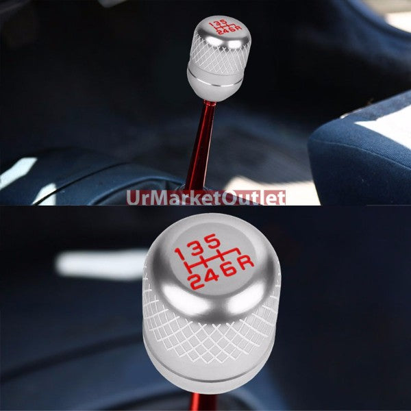 Megan Short Shifter+Silver Net/White 6-Speed Knob For 03-08 Nissan 350Z Z33 MT-Shifter Components-BuildFastCar